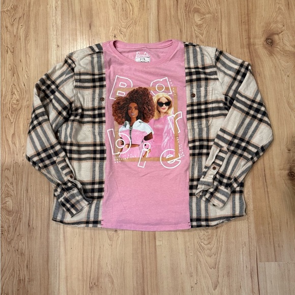 Upcycled barbie flannel size S/M (oversized) - Picture 1 of 1